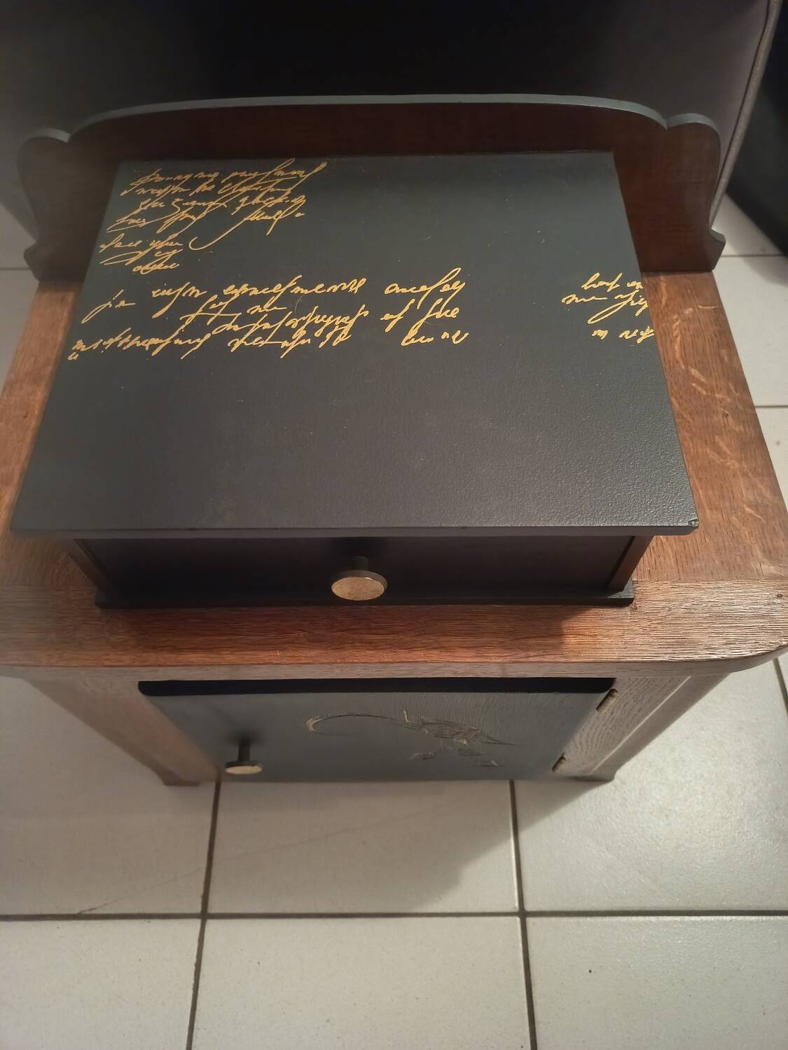 50s stained bedside table
