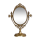 Antique psychedelic table mirror in brass, Louis XV style - 39x29cm