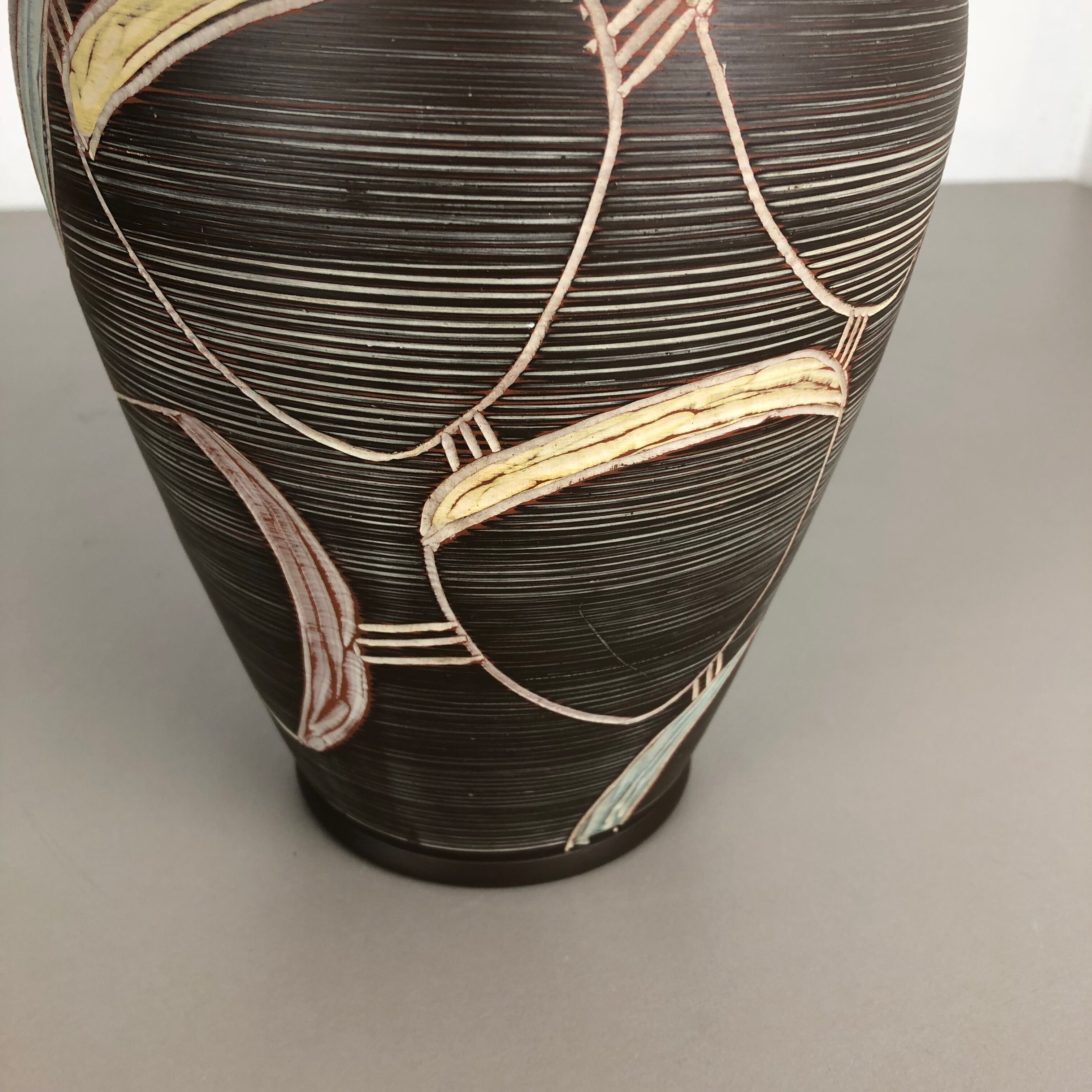Abstract ceramic pottery vase by Sawa Franz Schwaderlapp, Germany, 1950s