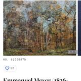 Tableau impressionniste Huile sur toile - scène animée circa 1870, signé Emmanuel MEYER (1836-1902)
