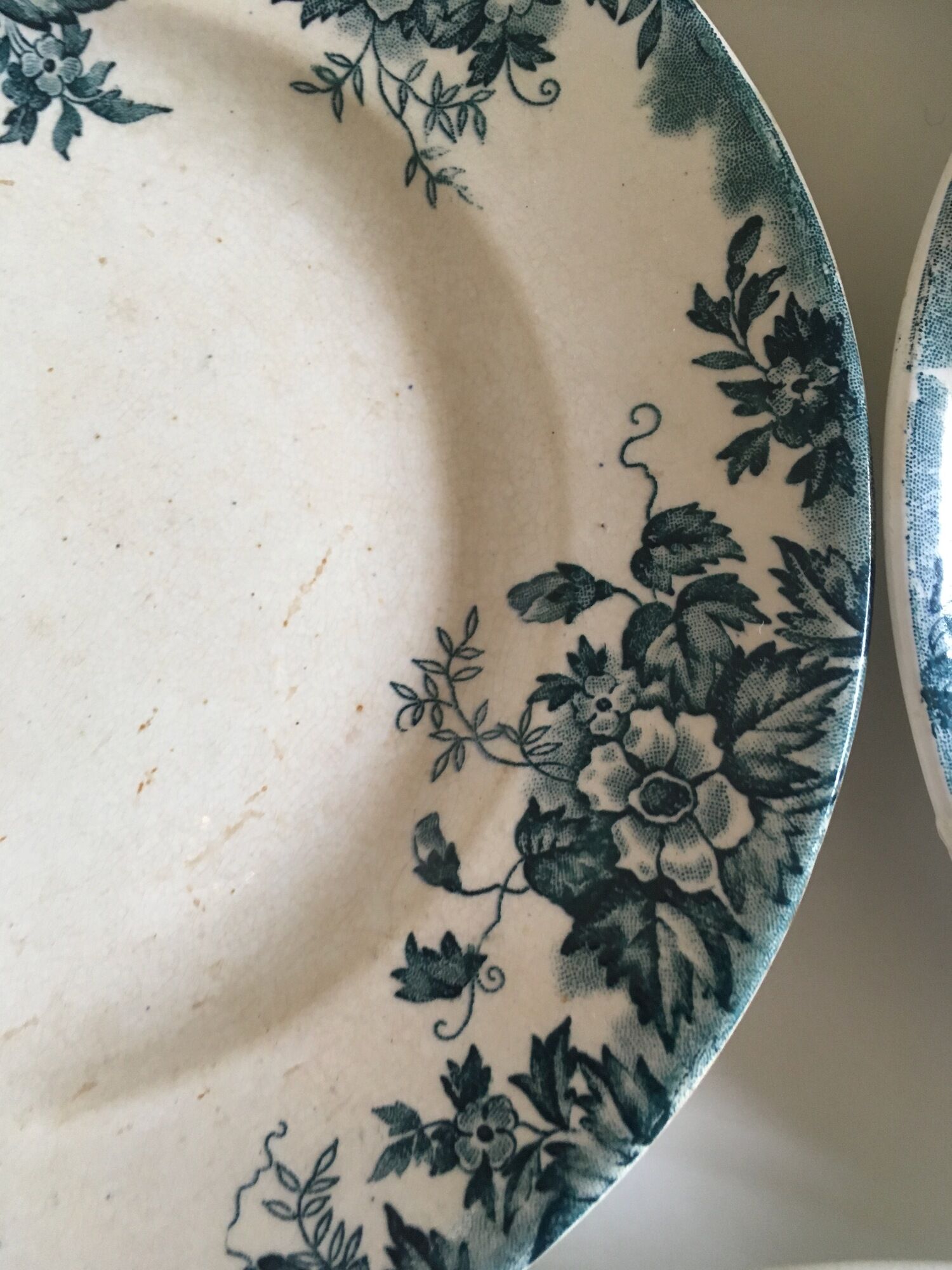 Set de 8 assiettes en faïence terre de fer Marie-Louise 1920s