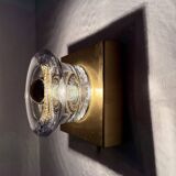 Vintage Peill & Putzler Ice glass Wall Lamp , 1970s