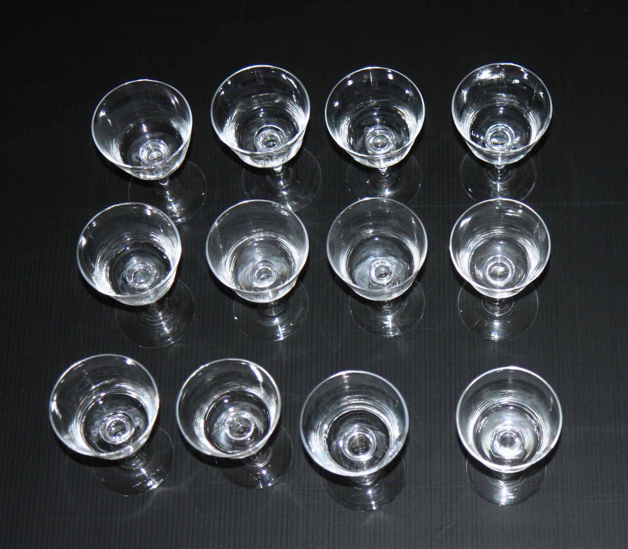 Set of 12 Art Nouveau glasses.