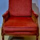Pair of armchairs in cannage and pink velvet