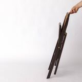 Chaise pliante en teck et rotin, Allemagne années 1970