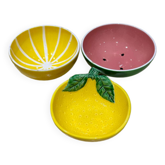 Set of 3 Lemon/Watermelon/Melon bowls