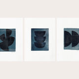 Trio of paintings on paper by Eawy