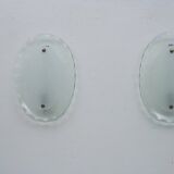 Set of Three Curved Glass Sconces by Cristal Art, Italy, 1960s