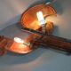Rooster in wall lamp copper beautiful work of dinanderie 58x53 cm