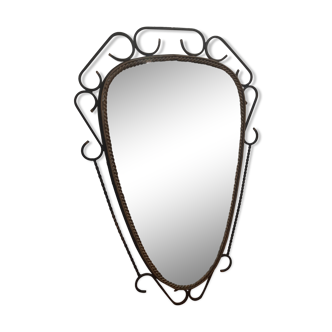 Vintage wrought iron mirror - 70x48cm