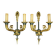 Pair of large Restoration style wall sconces from Lucien GAU - bronze