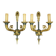 Pair of large Restoration style wall sconces from Lucien GAU - bronze