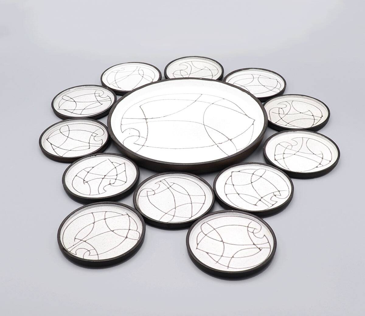 Carasso Cake Serving Set from Cor Unum, 1960s, Set of 13