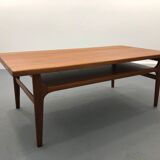 Table basse danoise du milieu du siècle avec rangement de A / S Niels Bach, 1960s