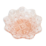 Vintage pink moulded glass bowl
