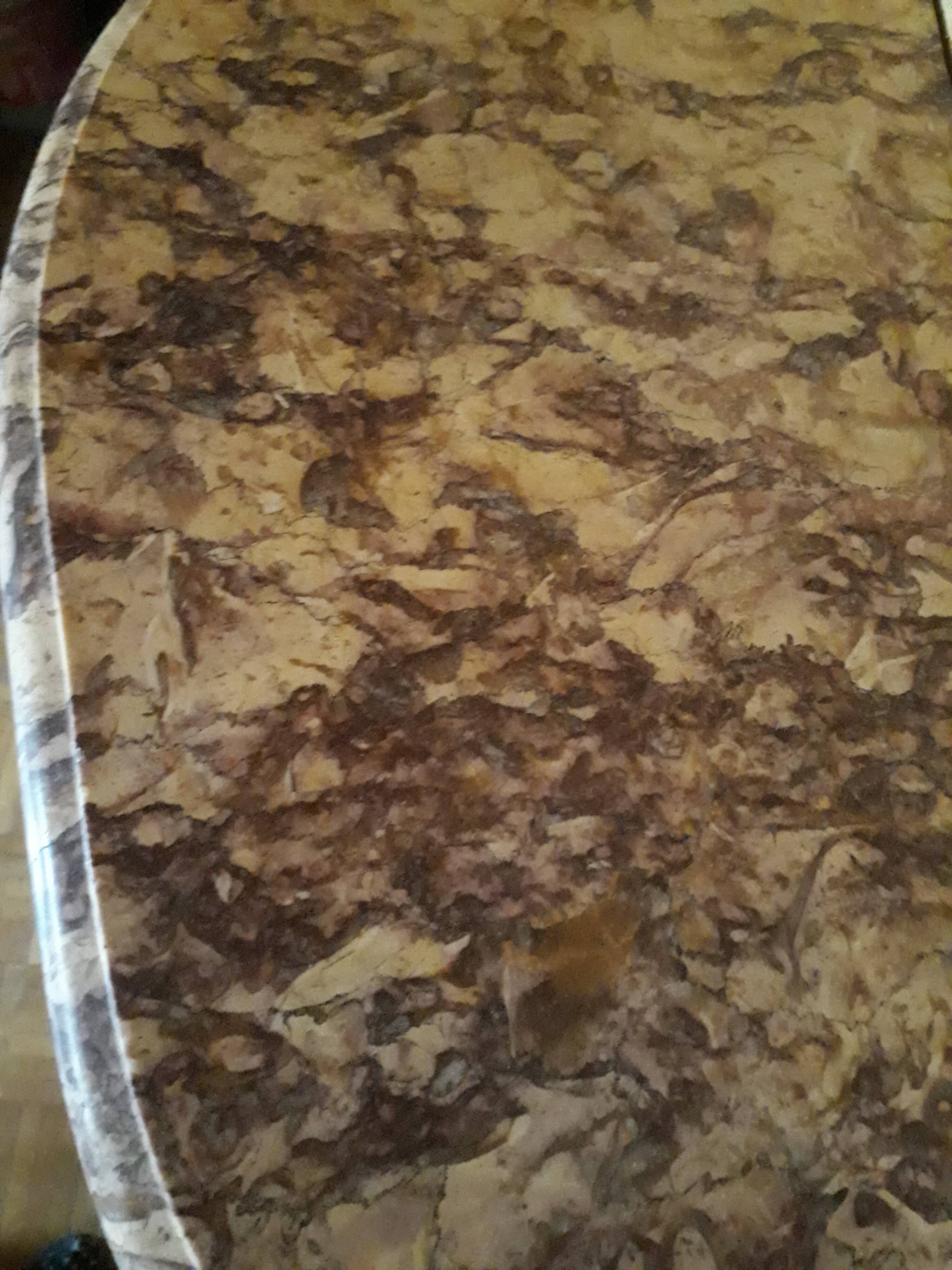 Wrought iron and marble console