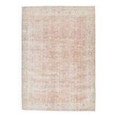 251x363Cm Peach Color Floral Design Rug, Handmade Wool Rug