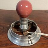Small opaline globe table lamp with aluminum base