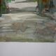 Watercolor by Alfred Doll representing "Riquewihr, rue Juifs" 30X37cm