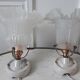 Paire d'appliques et de tulipes anciennes en verre années 40-50