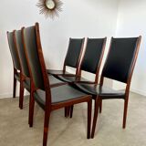 Arne Ovmand Olsen Mogens Kold Lot 6 old Scandinavian design Denmark chairs in vintage rosewood