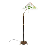 Lampadaire réglable en noyer et laiton des années 1940, Rupert Nikoll Vienne, Autriche, années 1950