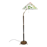 Lampadaire réglable en noyer et laiton des années 1940, Rupert Nikoll Vienne, Autriche, années 1950