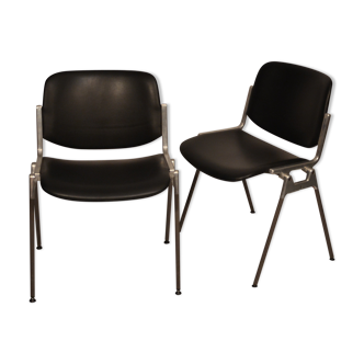 Paires de chaises italiennes Castelli noires