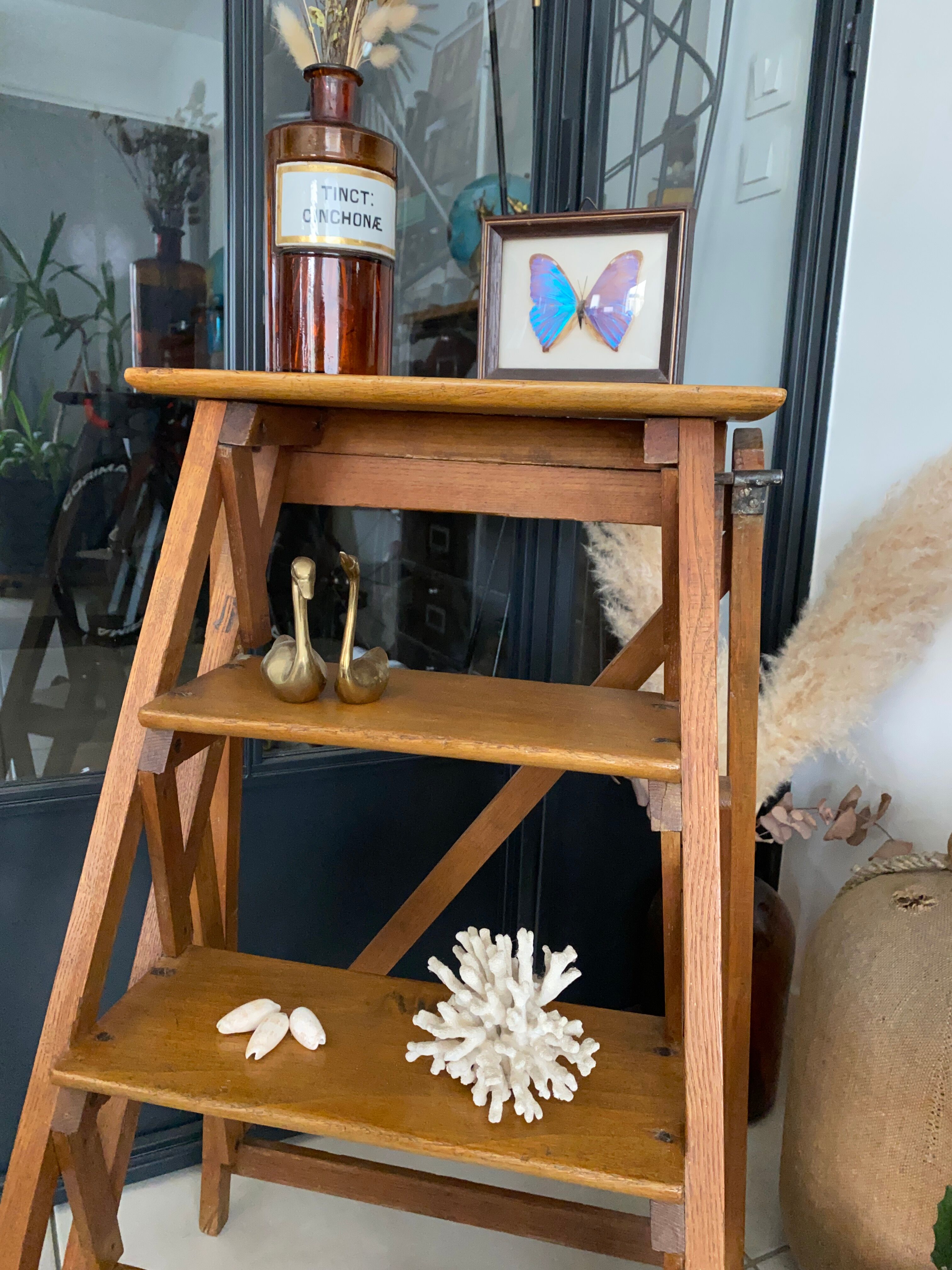 Vintage wooden stepladder