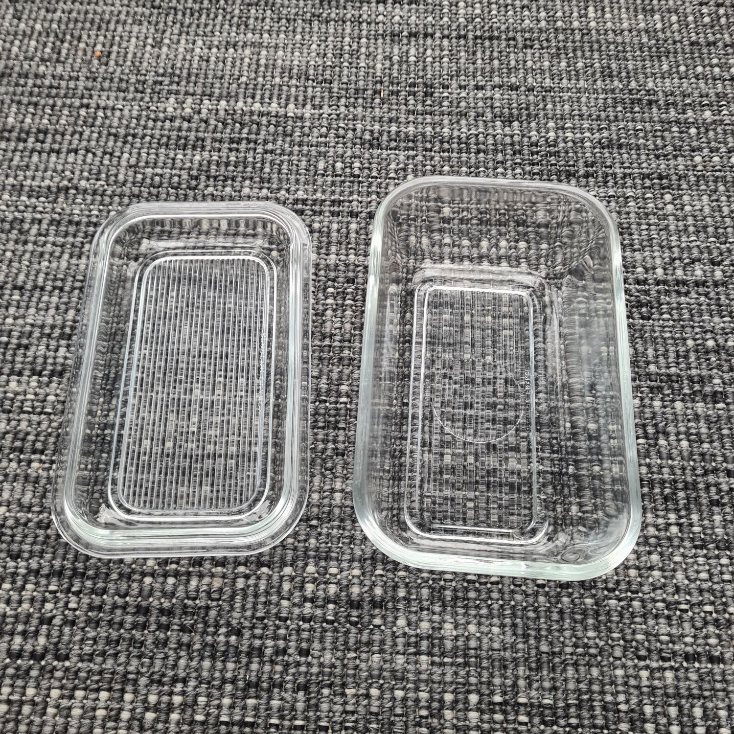 Glass butter dish: Arcoroc