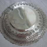 Silver metal openwork basket