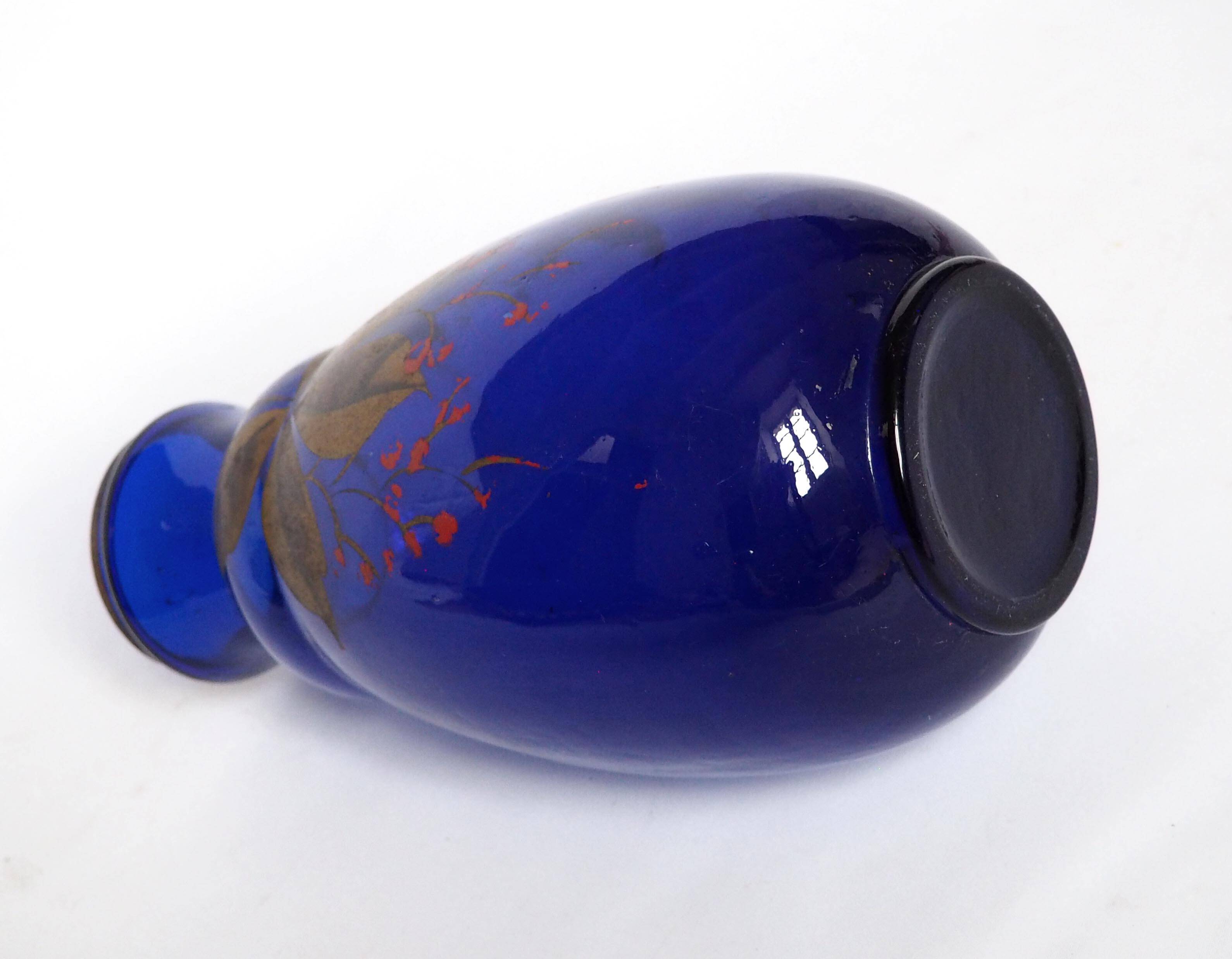 Large midnight blue glass vase