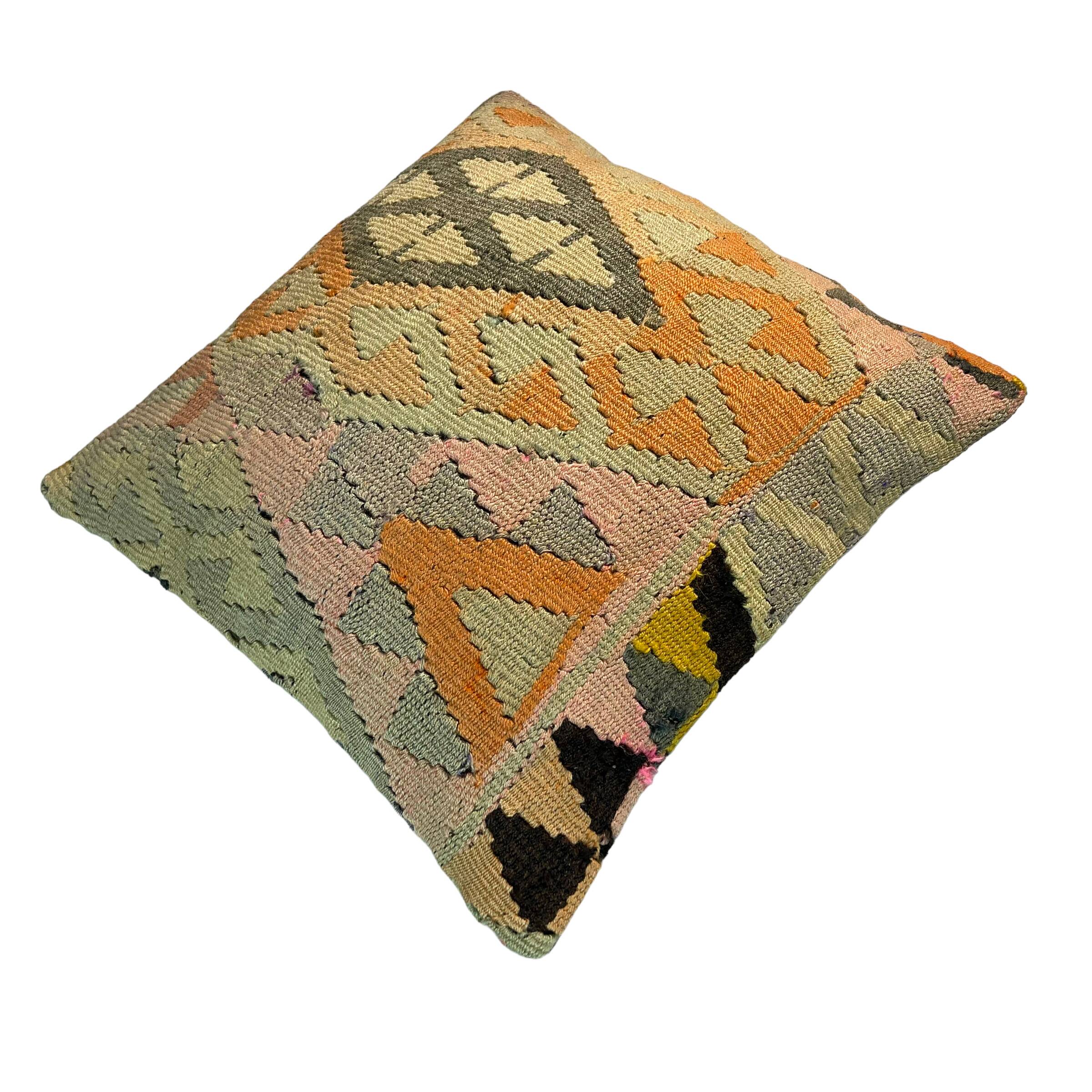 Housse de coussin Kilim turc vintage, 45 x 45 cm