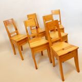 Vintage pine Chairs - Set of 6