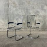 Pair of vintage chrome chairs from the 1970s