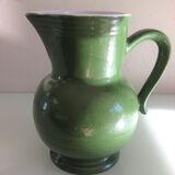 Pitcher ball in glazed green ceramic vintage 60s-70s