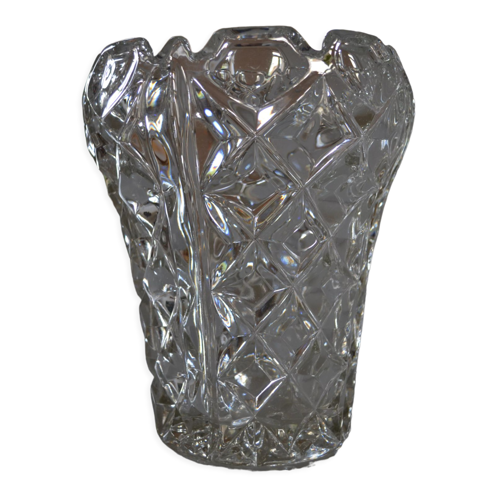 Vase vintage crystal mold czechoslovakia years 50