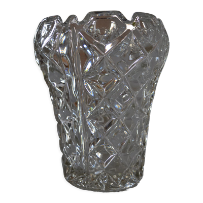 Vase vintage cristal moule tchecoslovaquie annees 50