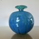 Ball vase, Mdina, Malta, signed, in blue blown glass, year 1983