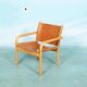 Danish safari chair in beech wood and leather from the 1970s.