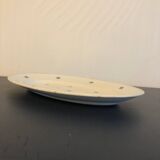 Vintage oval dish in Luneville earthenware with flower patterns