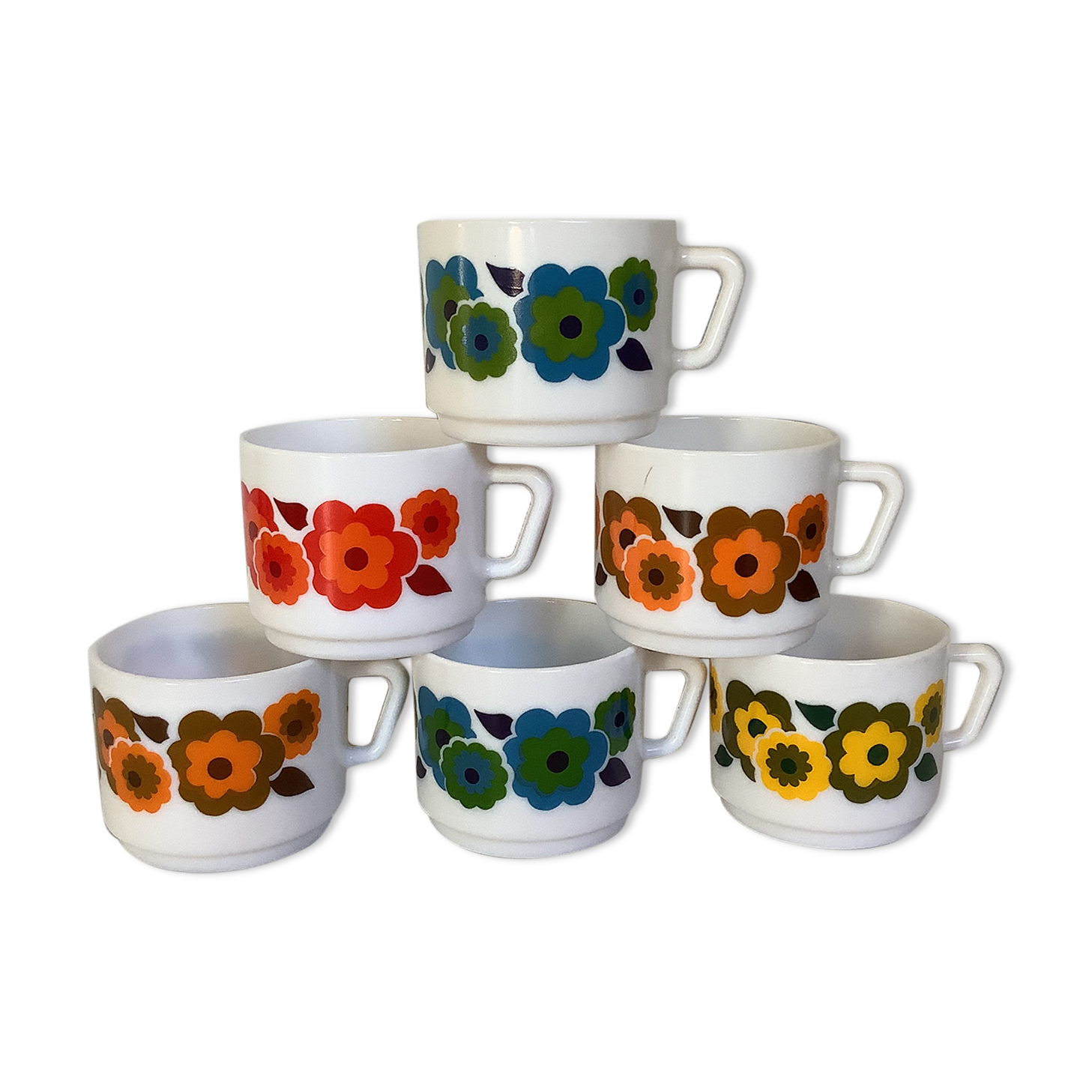 6 lotus mug cups