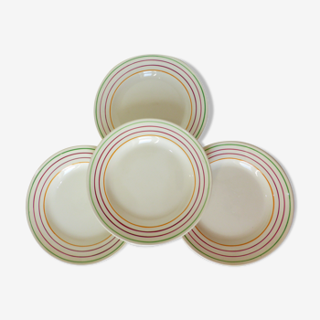 4 assiettes plates Gien modèle Jean