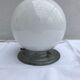 Old opaline white ball suspension applied - alu vintage support