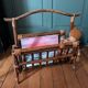 Vintage magazine rack in rattan and bamboo – 1960s/70s