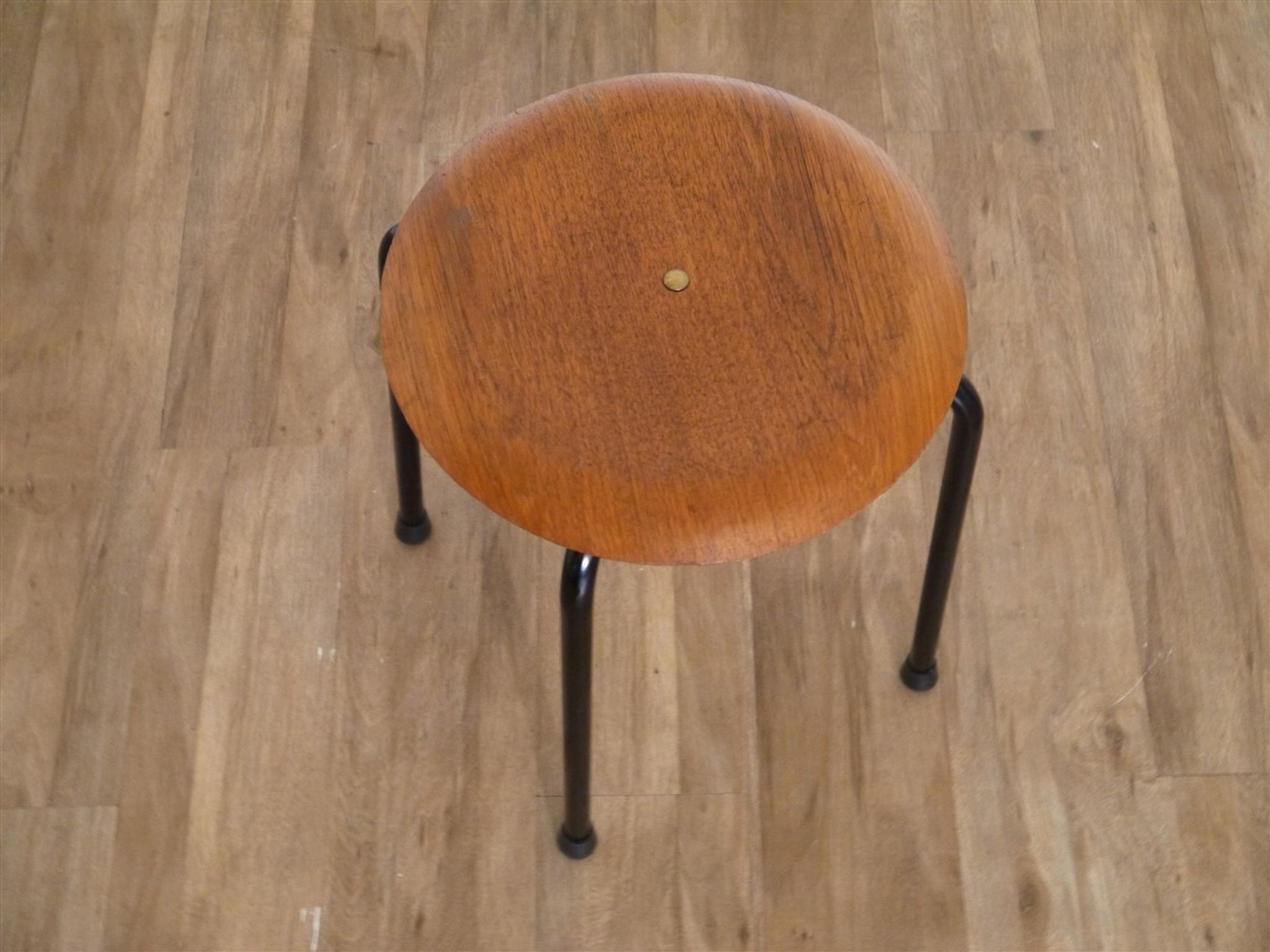 Vintage stool in teak and metal 1960