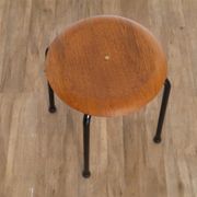 Vintage stool in teak and metal 1960