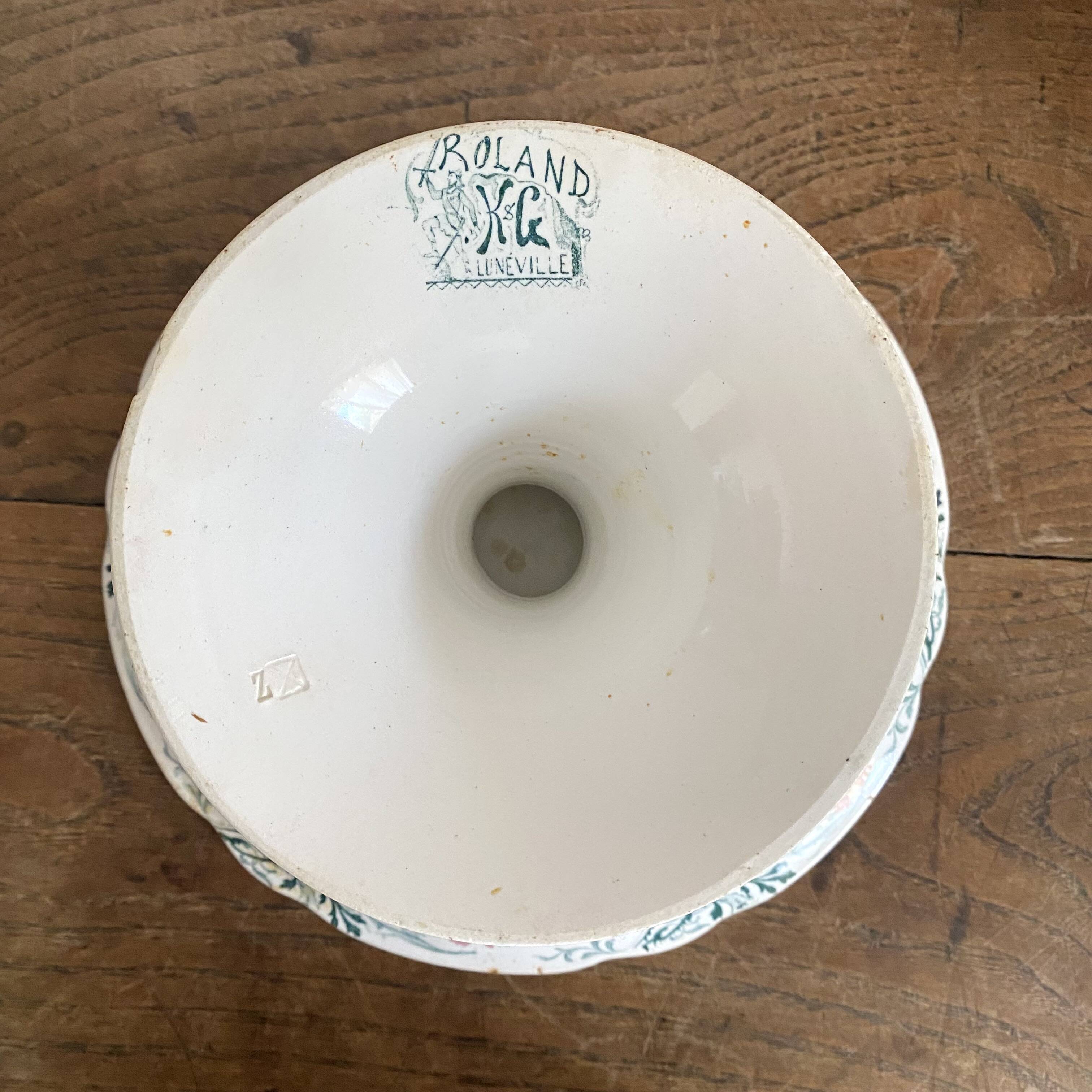 Antique Luneville ironstone fruit bowl, Roland model