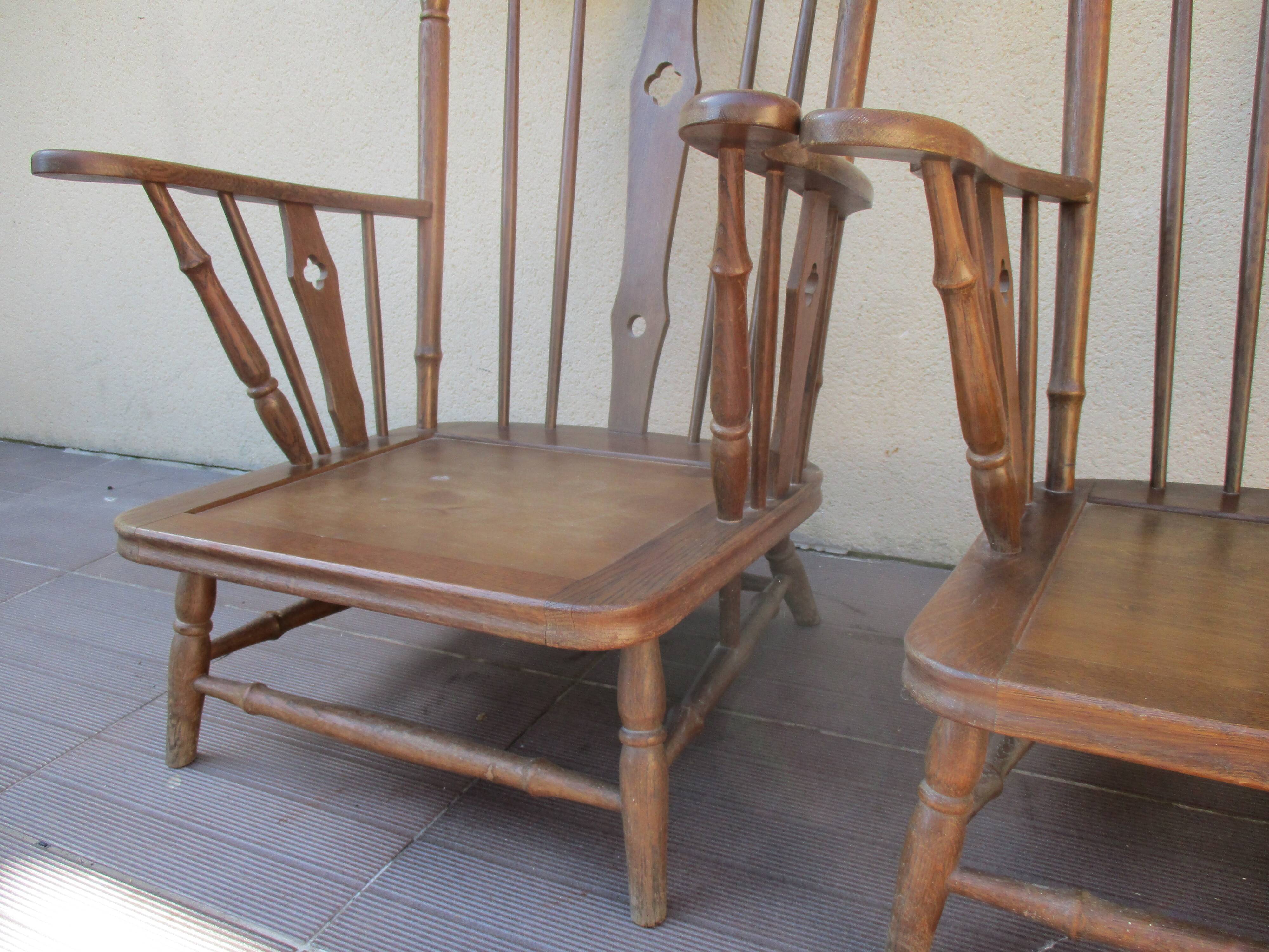 Pair armchair low high-back scandinavian 50/60