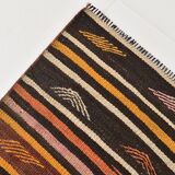 Brown & Red Striped Vintage Kilim Runner Rug, 79x299Cm